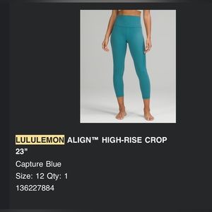 Size 12 Lululemon Align Cropped leggings